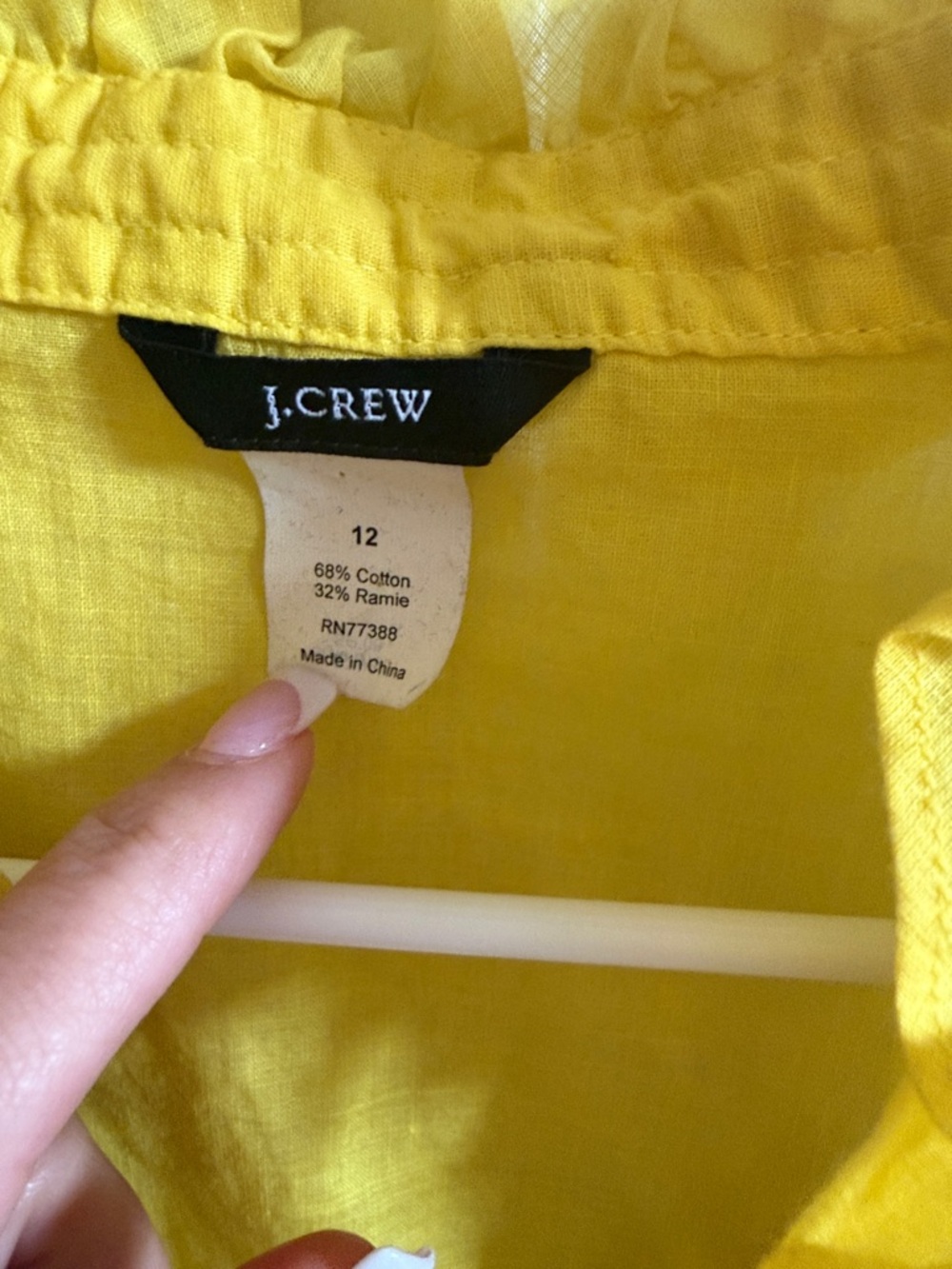 🌸 J. Crew: Yellow Ruffle-Collar Blouse - Picture 2 of 10